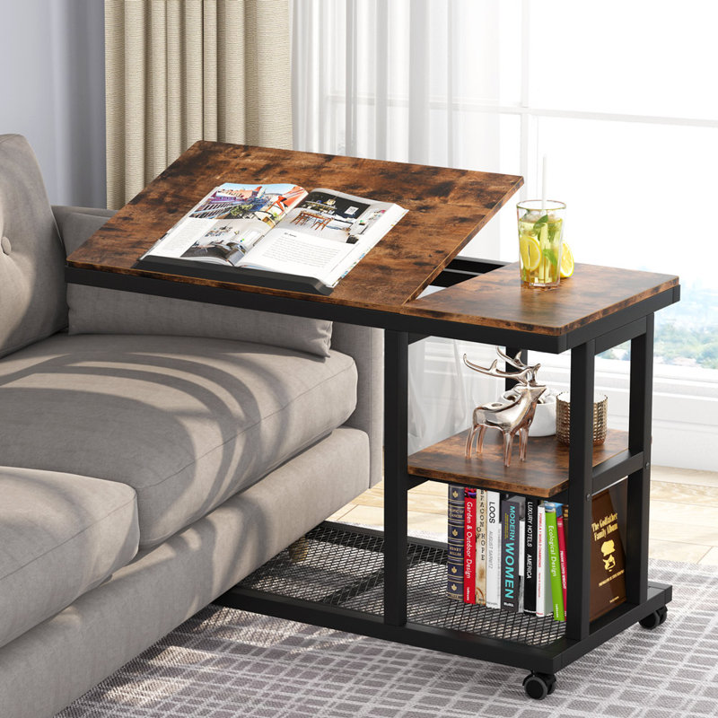 Williston End Table Height Adjustable Snack Side Table Under Sofa